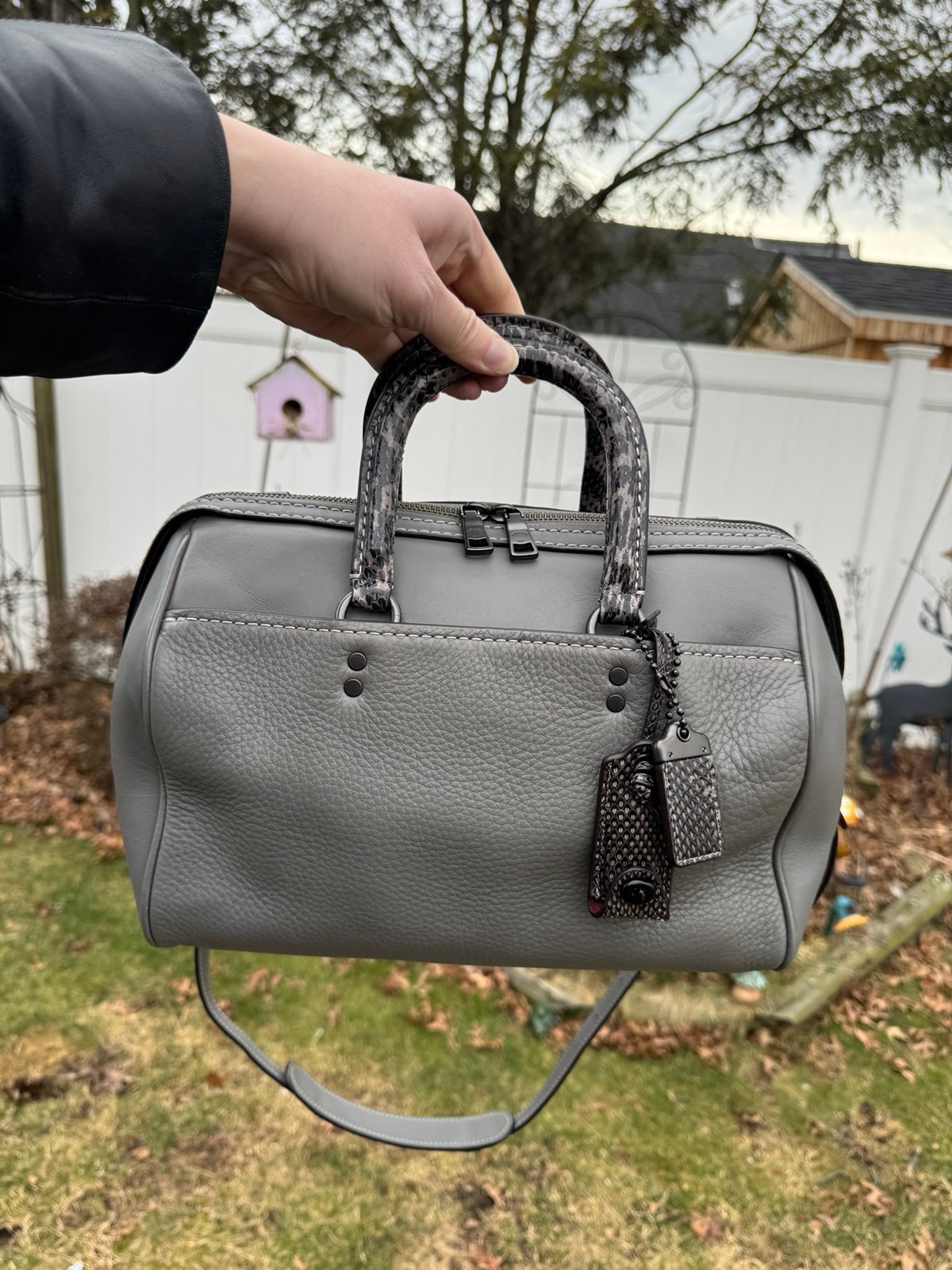 Coach Rogue Satchel with Colorblock Snakeskin Detail 86856