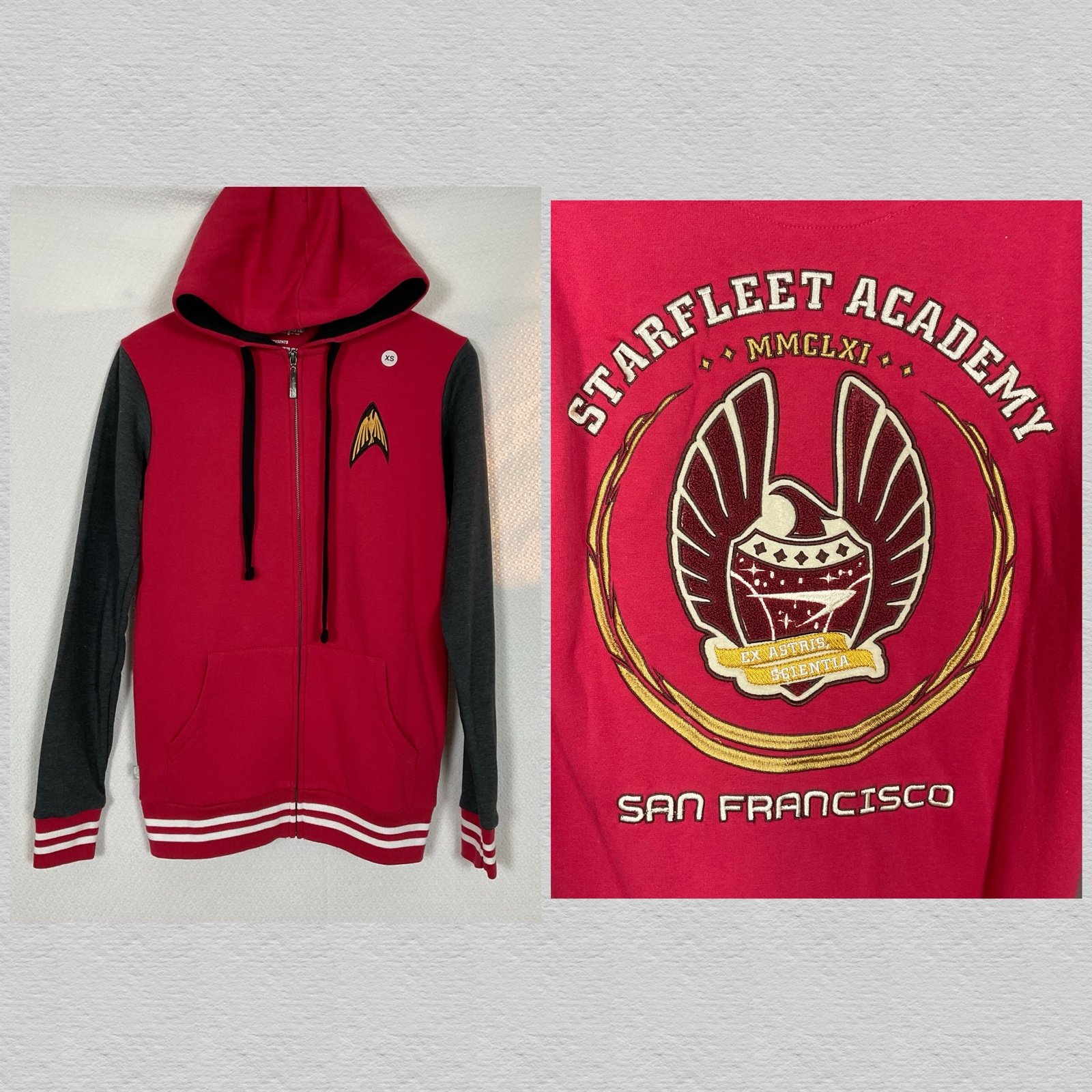 WeLoveFine x Star Trek Starfleet Academy Hooded Varsity Style Jacket XS New