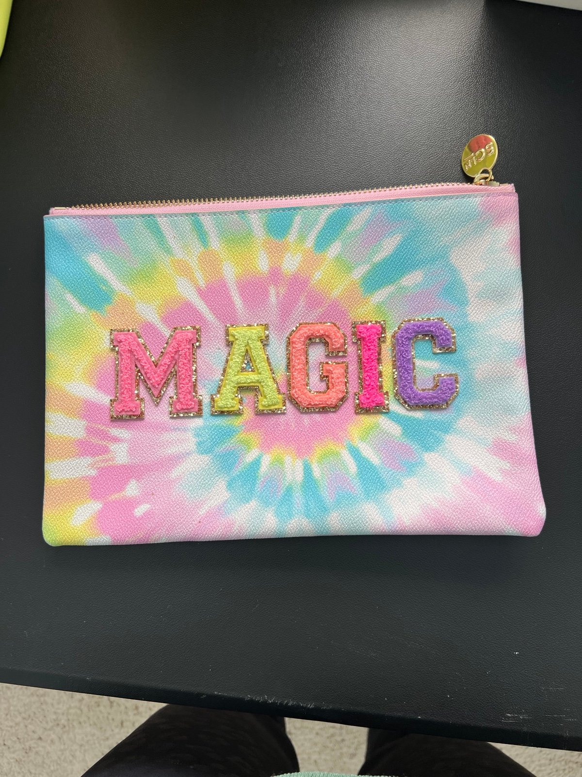 Stoney Clover Lane tie dye flat pouch with magic