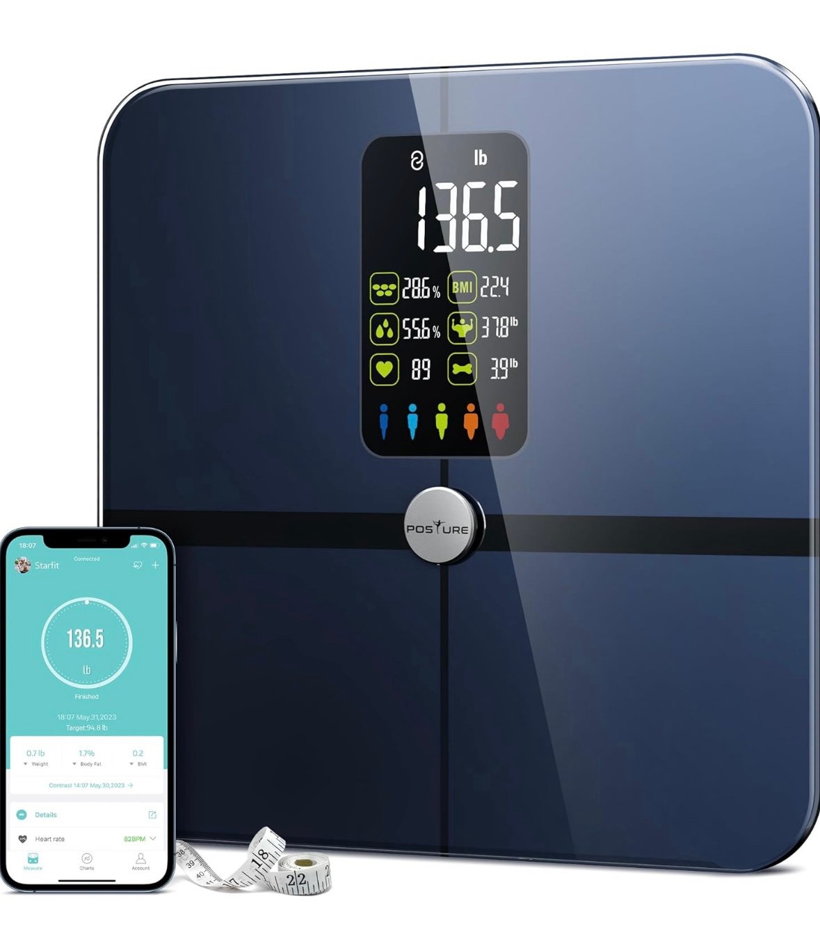 Body Fat Scale X-Large Display Digital Smart Body Fat Scale FI2019LB 400 lbs New