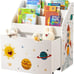 Toy Organizer, Chest & Bookcase with 3 Shelves, Storage Box with Wheels