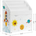 Toy Organizer, Chest & Bookcase with 3 Shelves, Storage Box with Wheels