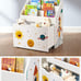 Toy Organizer, Chest & Bookcase with 3 Shelves, Storage Box with Wheels