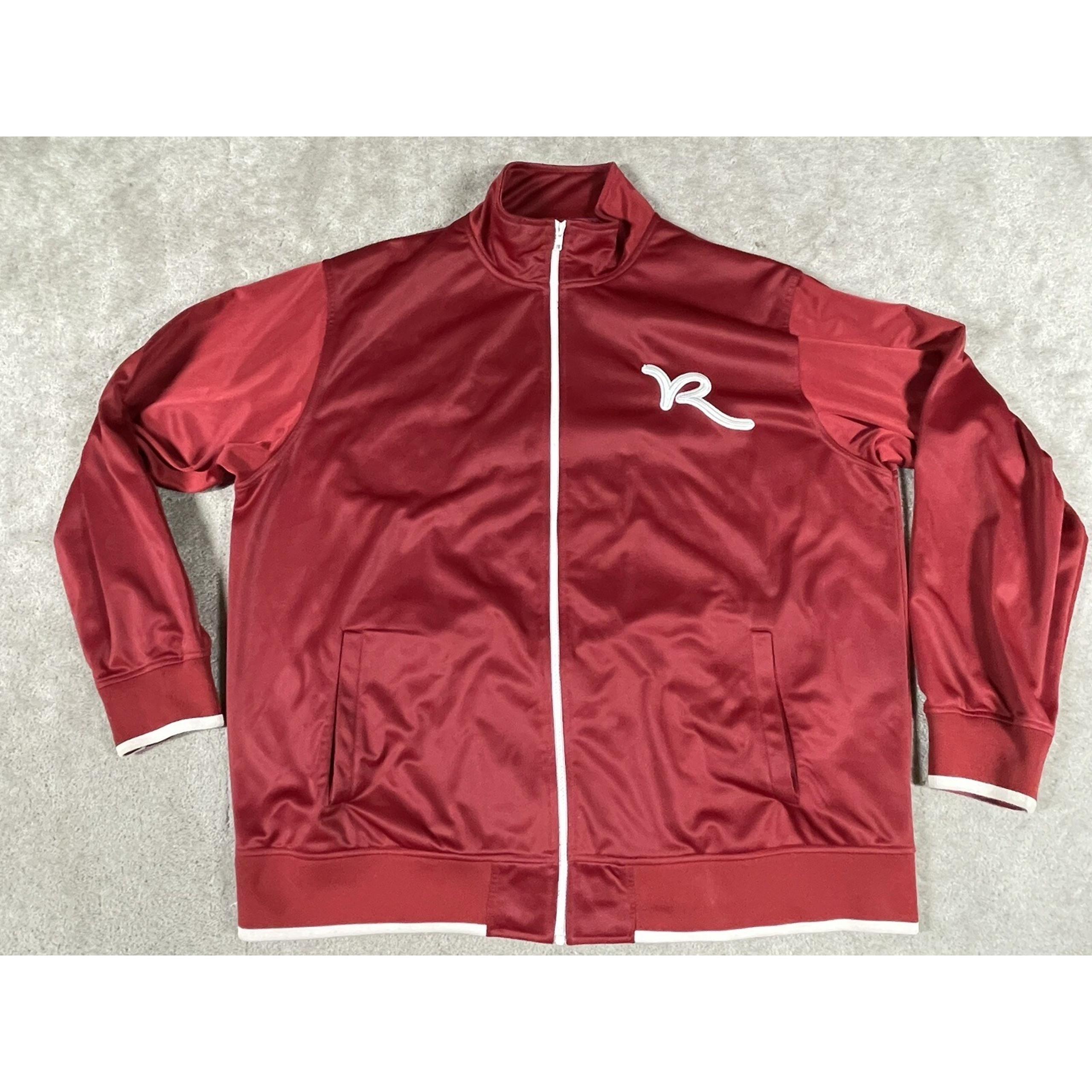 Rocawear Jacket Mens 3XL Burgundy Track Full Zip Classic Embroidered Logo VTG