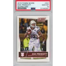 Graded 2016 Panini Score Dak Prescott #337 Scorecard Variation Rookie Card PSA