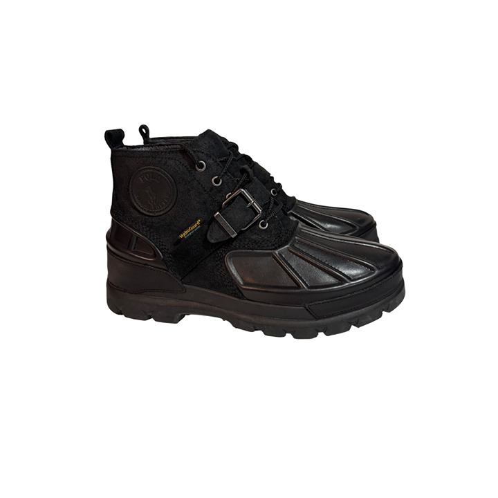 Polo Ralph Lauren Mens 11.5 Oslo Low Waterproof Leather Suede Black Boots New