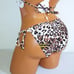 PQ SWIM Link Triangle Top & Rings Tie Bottom Bikini Set Leopard MEDIUM M/M 172