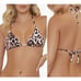 PQ SWIM Link Triangle Top & Rings Tie Bottom Bikini Set Leopard MEDIUM M/M 172