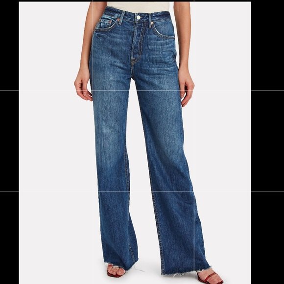 GRLFRND Carla wide leg cropped jeans size 30