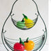 NWT large pear shaped black wire hammock fruits basket
