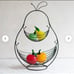NWT large pear shaped black wire hammock fruits basket
