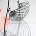 NWT large pear shaped black wire hammock fruits basket