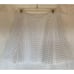 THEORY 295 Mini Skirt Open Stitch Knit Crochet Sz Med Lined Flirty Wht Coquette