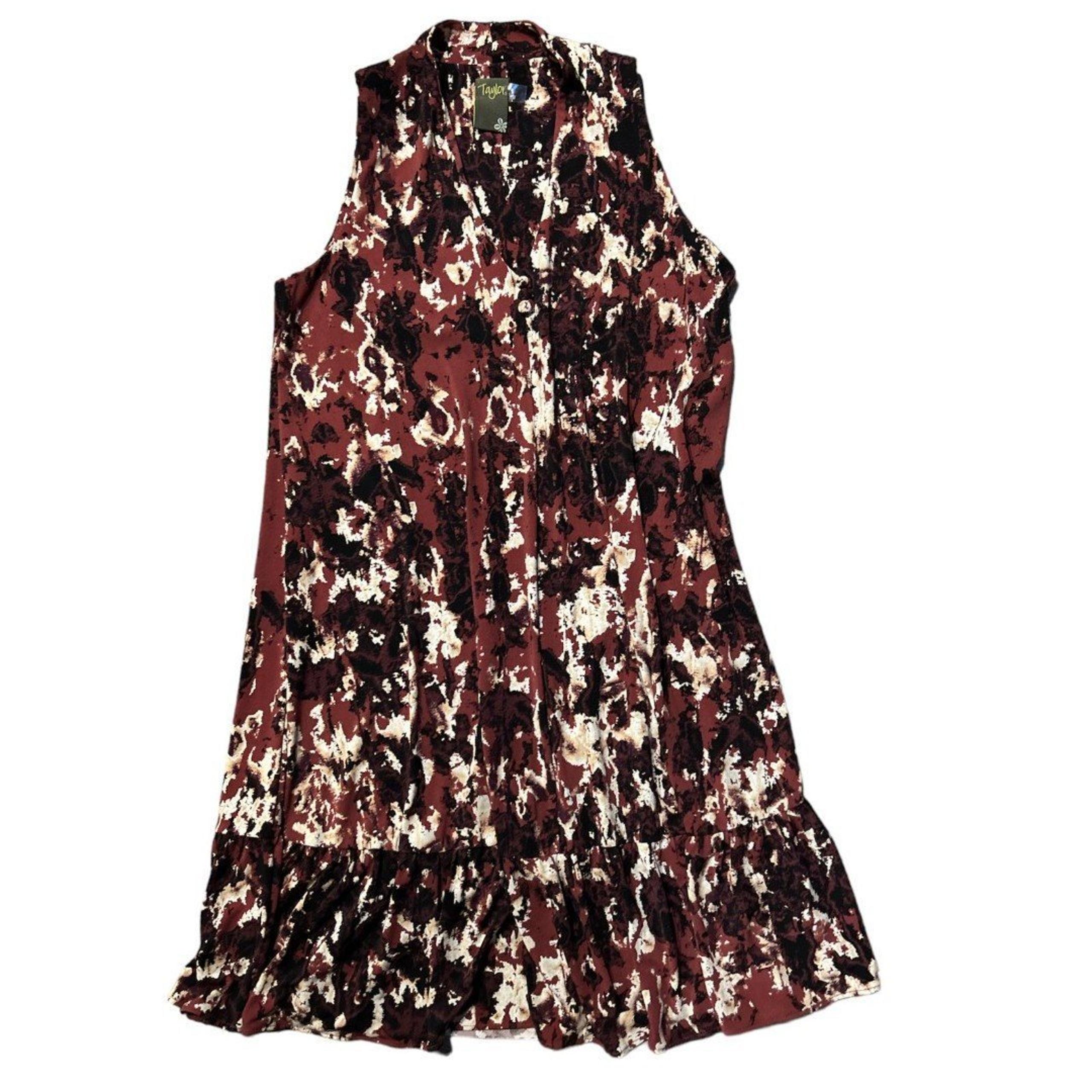 Taylor, Women's Mini Flowy Dress, V-Neck Floral Print Ruffle Skirt, Size 4, NWOT