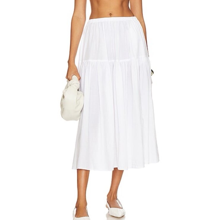 Brand new Enza Costa cotton tiered midi skirt