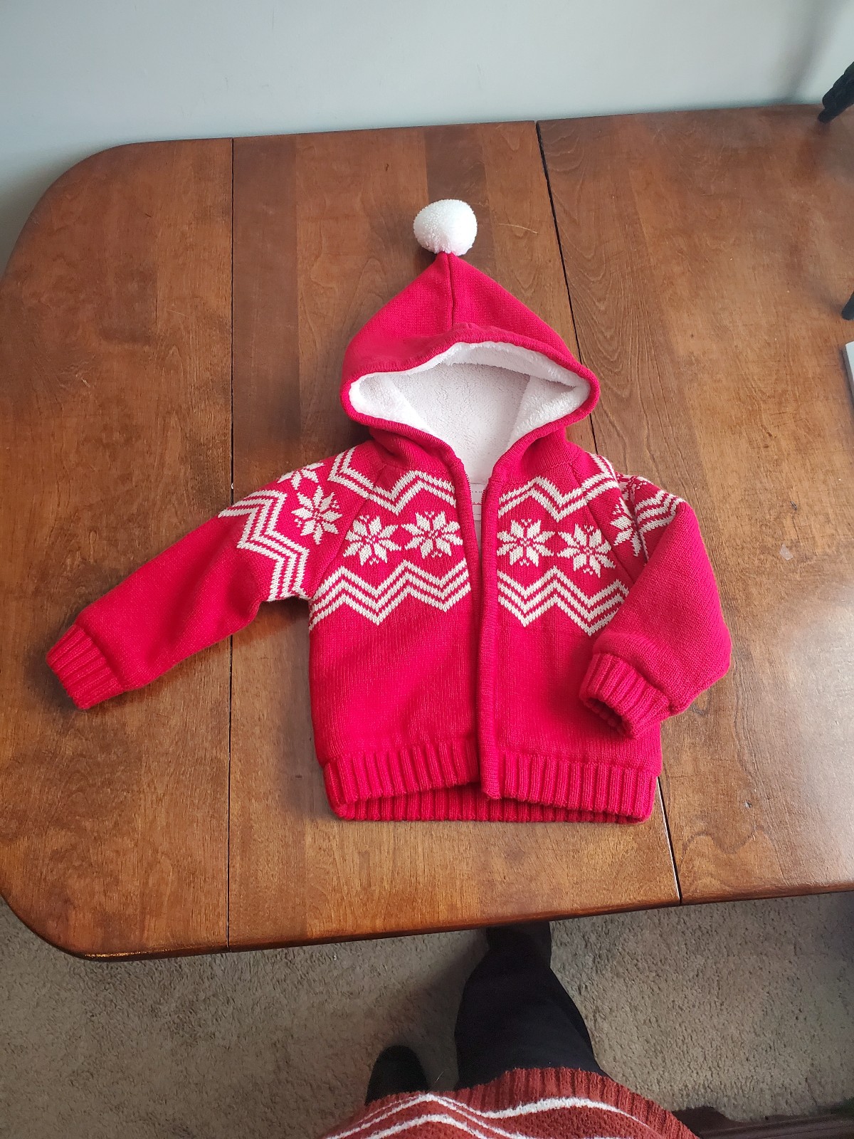 Hanna Andersson sherpa lined hooded knit sweater