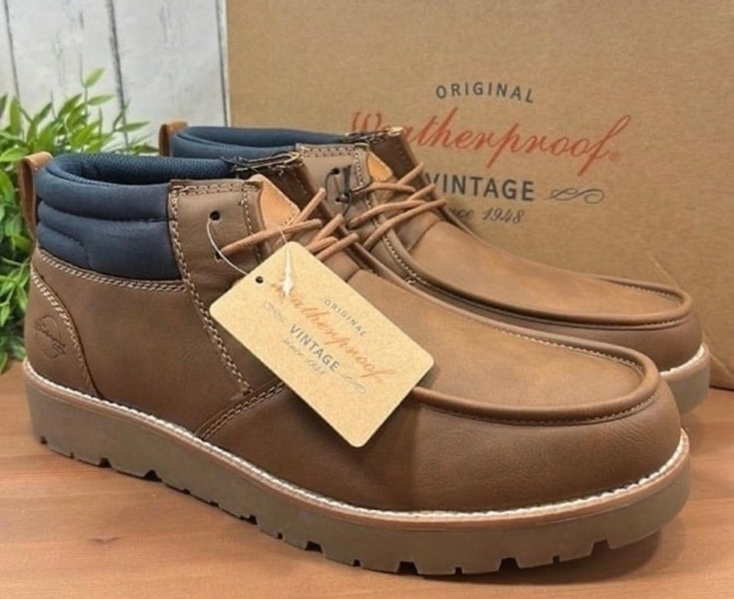 Weatherproof Vintage Mens Faux Leather Chukka Boots Size 8 Men’s NNB