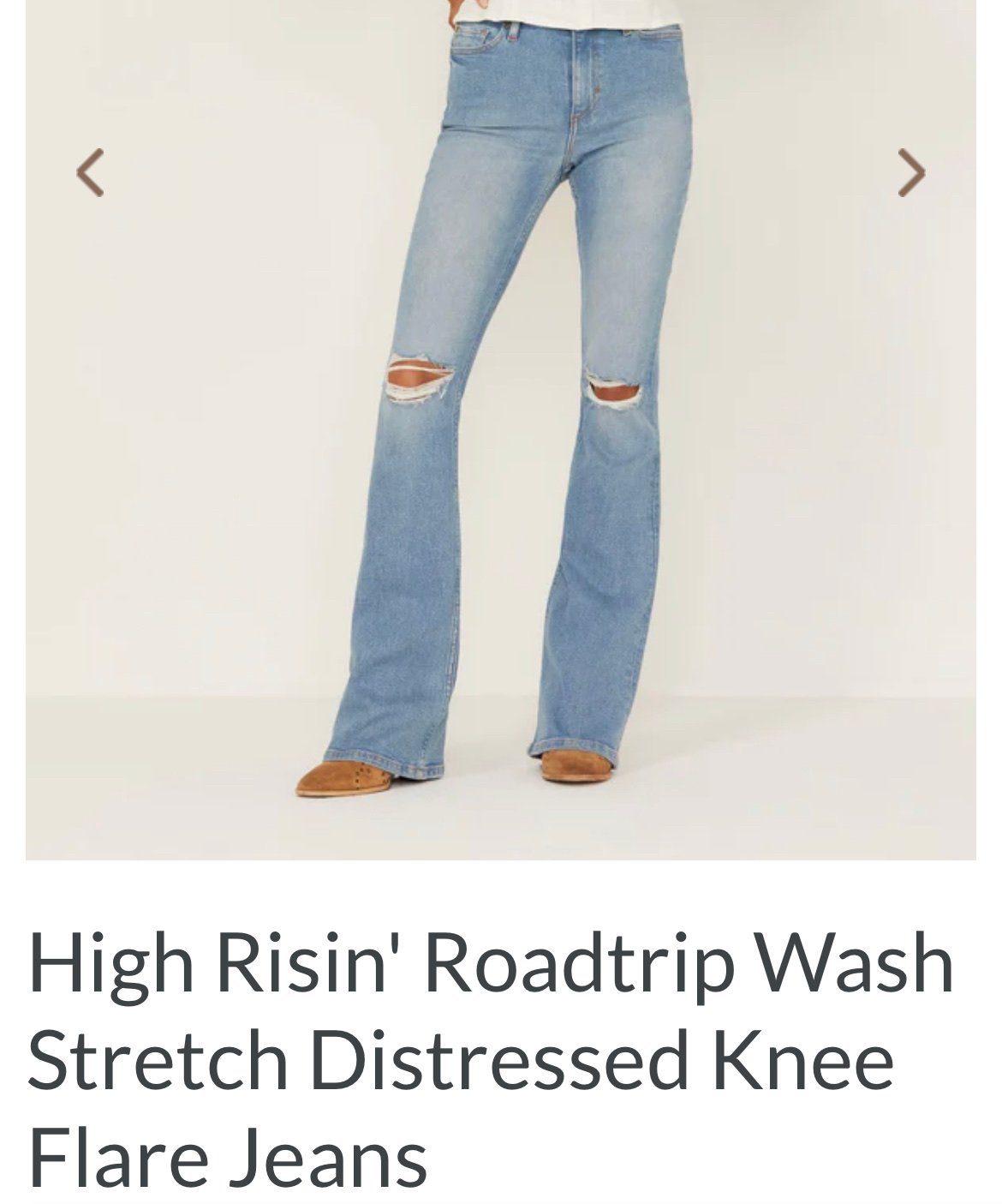 Light wash flare distressed jeans