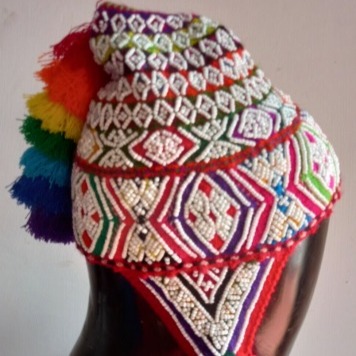 Peruvian Handmade Unisex Chullo hat cap - winter warm - ceremonial Shaman