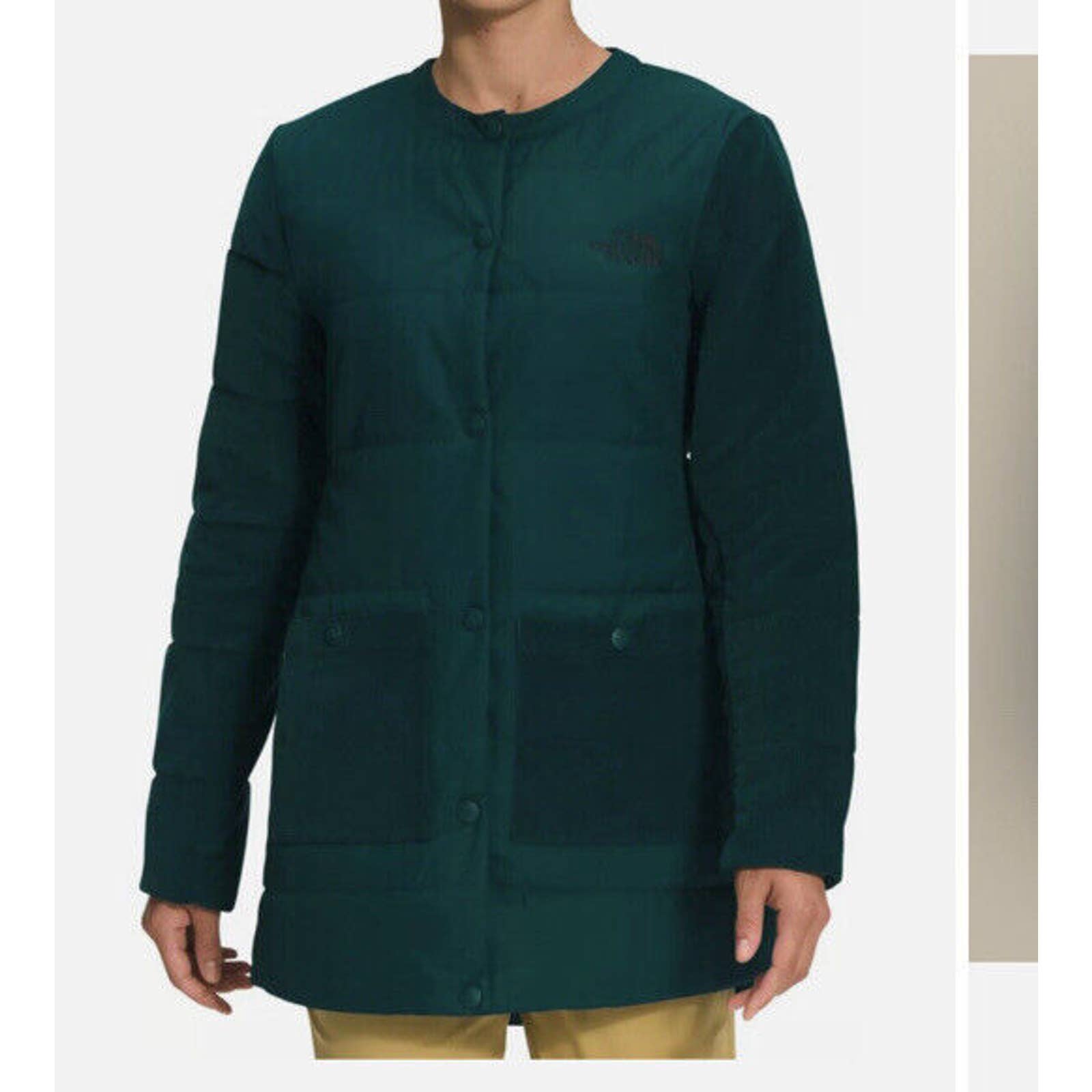 The North Face Women’s Harway Collarless Midi Jacket PONDEROSA GREEN Sz XL NWT