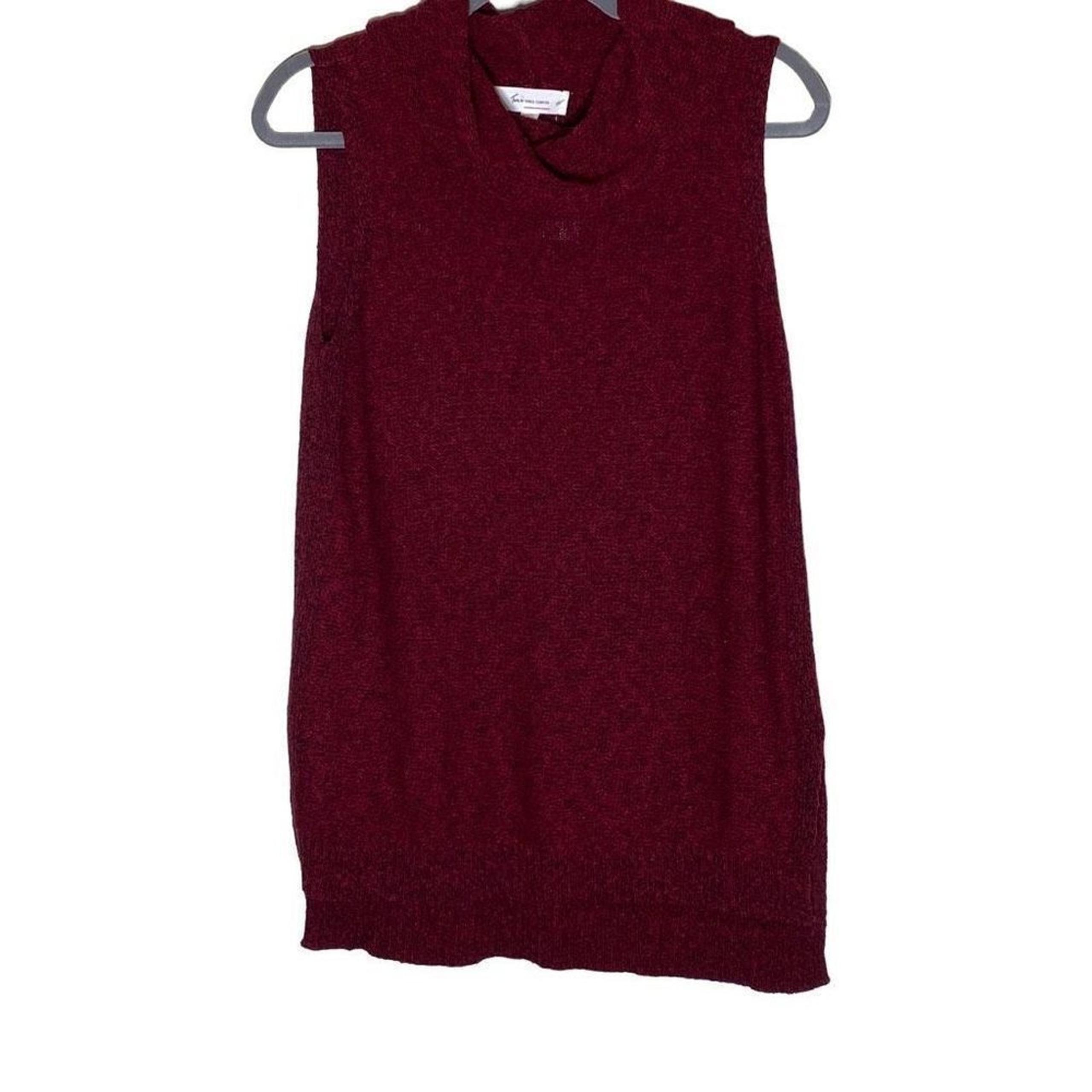 Two by Vince Camuto Women's Red & Black Sleeveless Sweater Knitted Top Size S