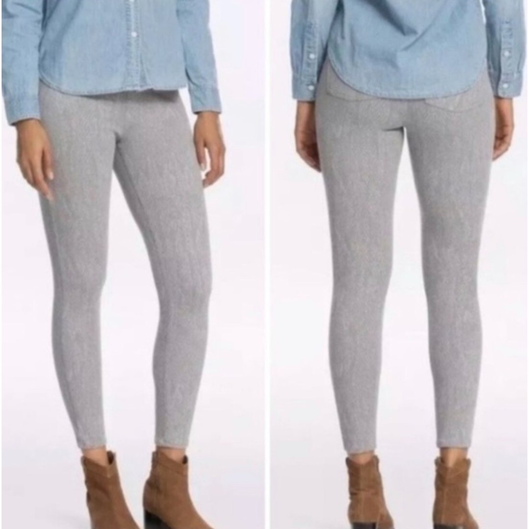 SPANX Jean-ish Ankle Leggings Gray Python