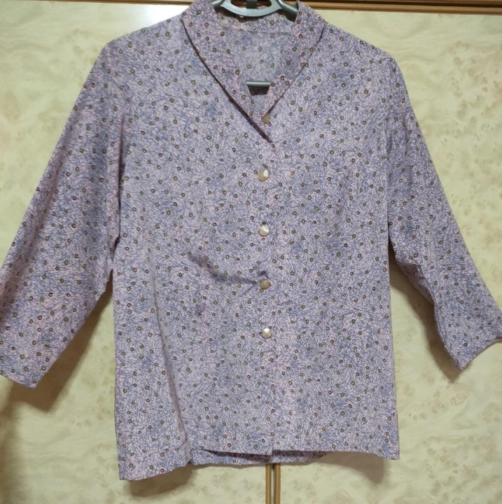 Vintage samfu shirt with Abstract grass print