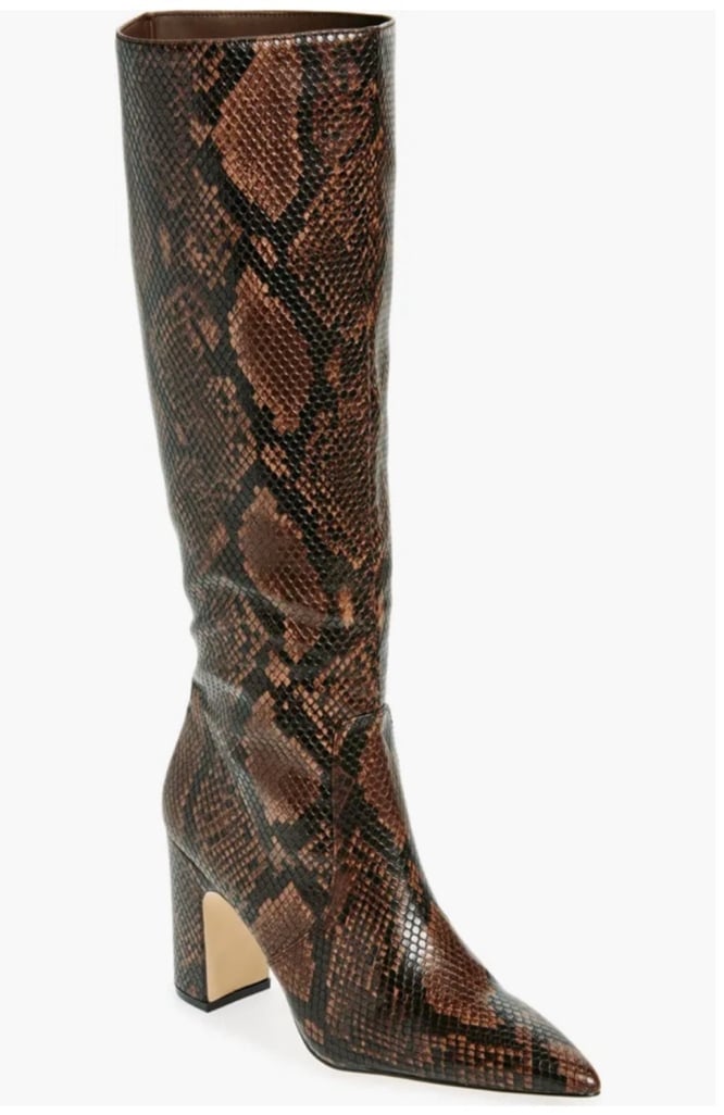 Steve Madden Evey Tall Boot Brown Snake skin 7.5 US
