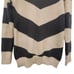 NEW SOFT Tahari Black Cream Turtleneck Chevron Sweater Sz Small Comfy Cozy