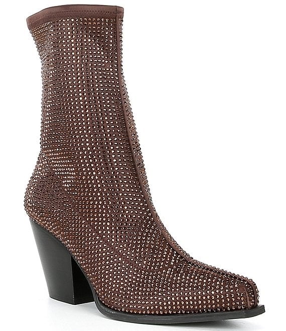 NWOB Gianni Bini Star-Crossed Rhinestone Stretch Western Booties / Size 7.5