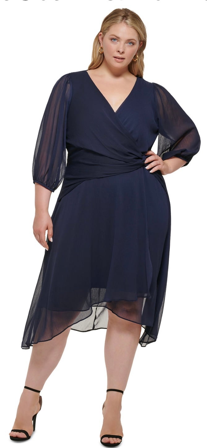 Plus Size Midi Dress side-twist