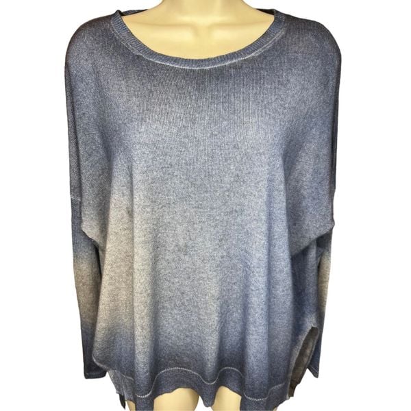 Avant Toi Cashmere Oversized Blue Ombré Sweater Made in Italy Size Small