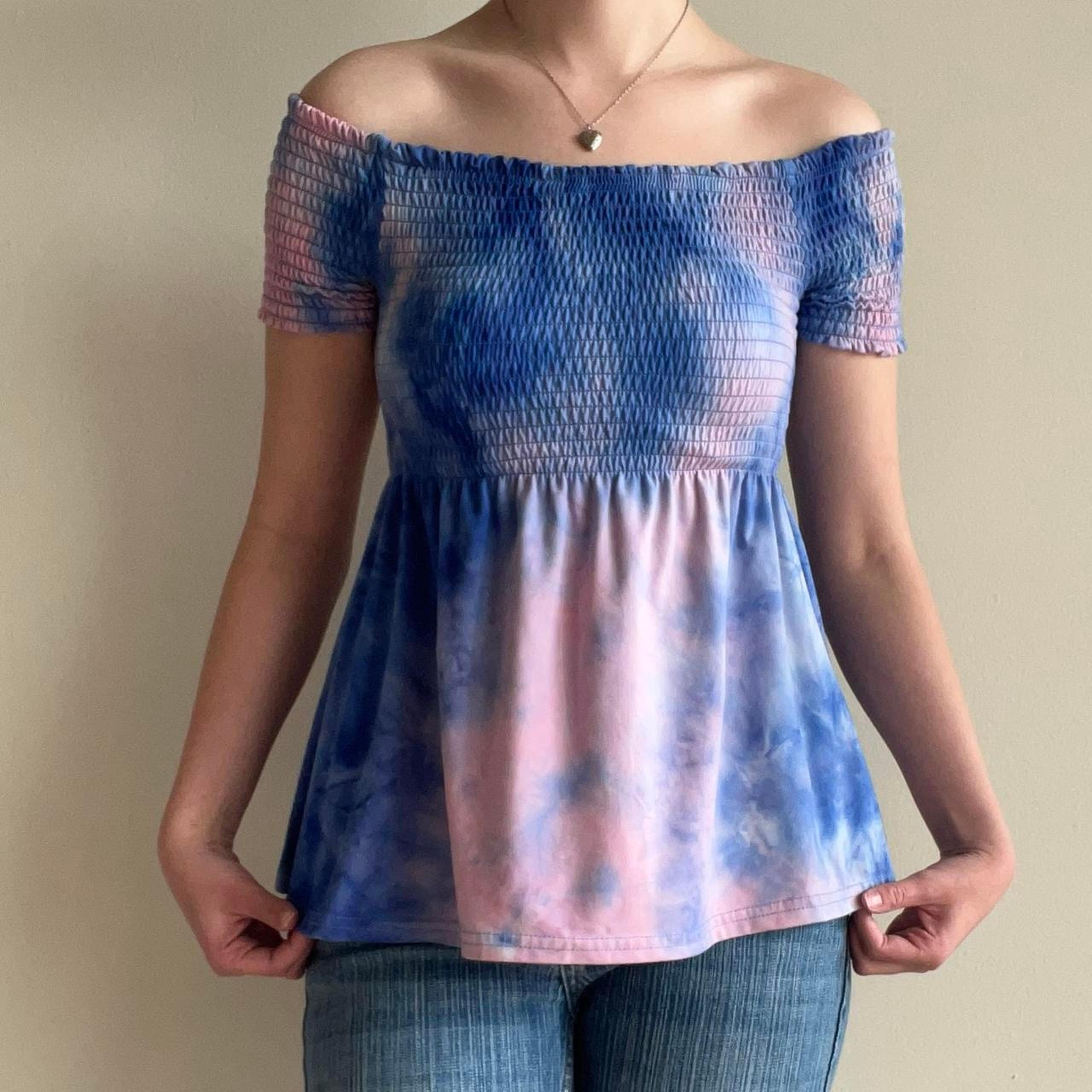 Babydoll Top Empire Waist Off Shoulder Tie Dye Rue 21 Women Small