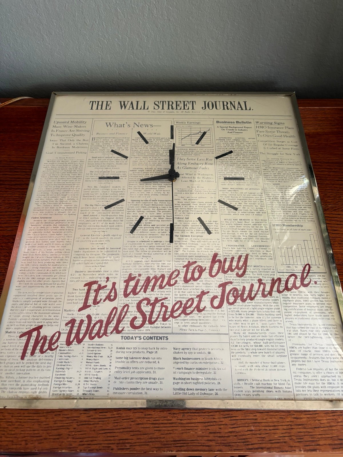 Rare Vintage Wall Street Journal Advertising Retailer Wall Clock