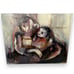Vintage Expressionist Figural Abstract Oil Painting MCM Mother Child Modern