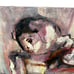 Vintage Expressionist Figural Abstract Oil Painting MCM Mother Child Modern