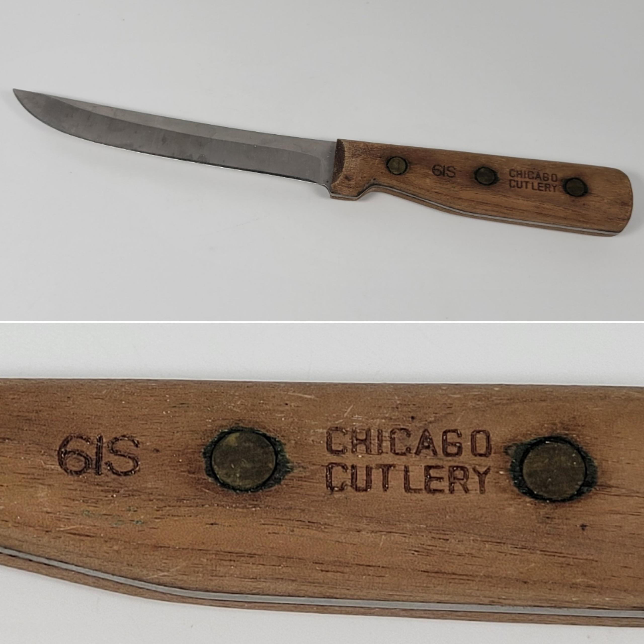 VTG Chicago Cutlery 61S Boning Slicing Kitchen Knife 6" Blade w/ Wood Handle