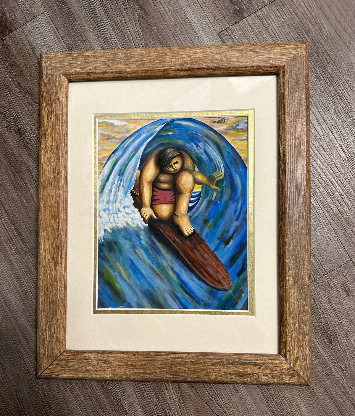 C Ziff Bohemian Blue Surfer Framed Art