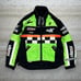 Vintage Castle X Motocross Racing Jacket Green Black Orange Zip Reflective 90s