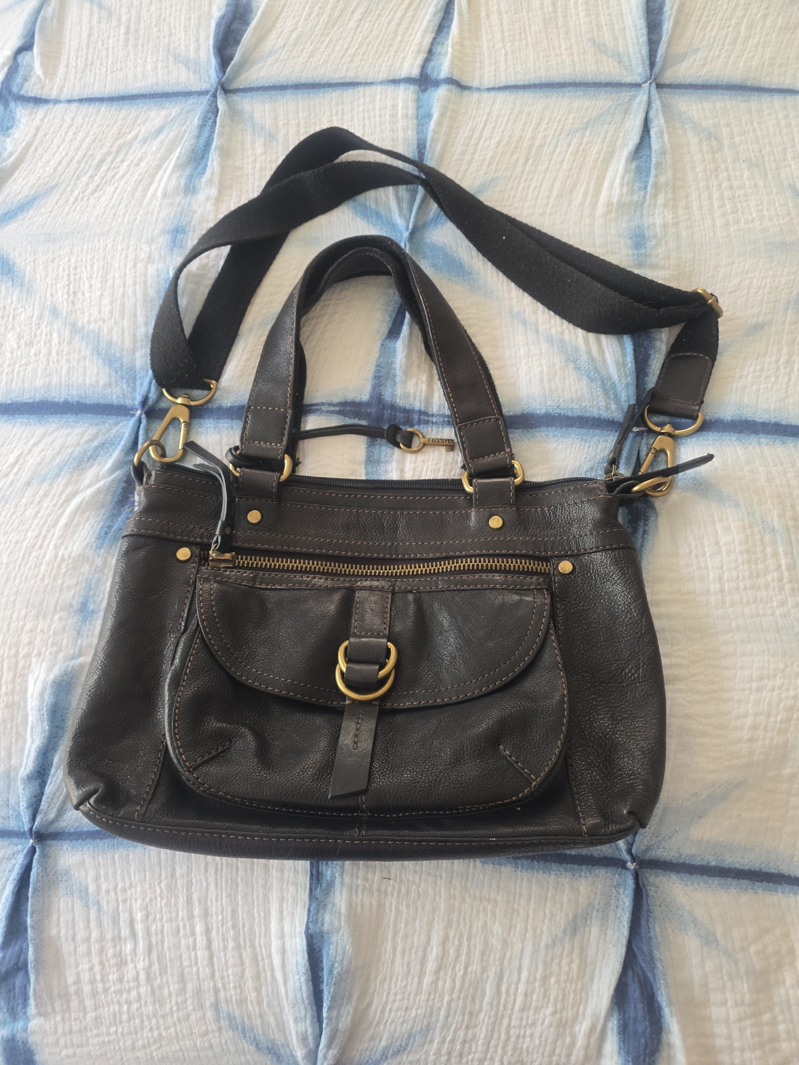 Fossil large leather crossbody