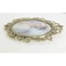 Vtg Victorian Brass Gold Tone Girl Praying Pictures Set Of 2 Bubble Glass 10