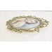 Vtg Victorian Brass Gold Tone Girl Praying Pictures Set Of 2 Bubble Glass 10