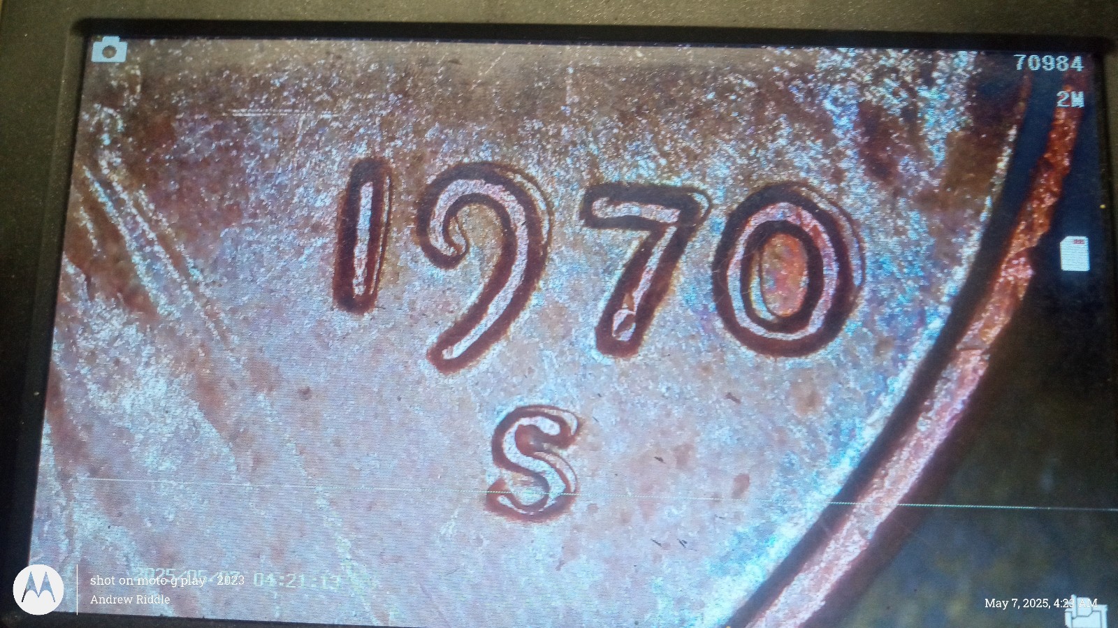 1970 S cent with errors