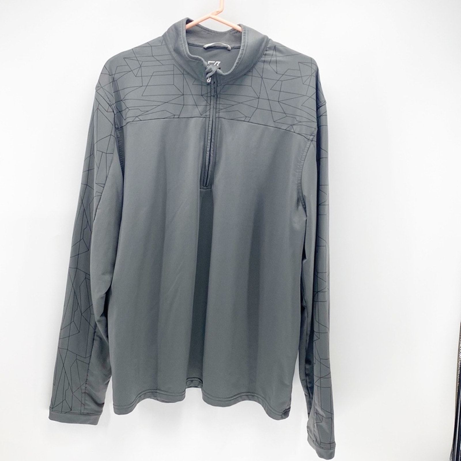 Cutter & Buck grey quarter zip CB DryTec athleisure athletic casual sz XL