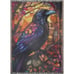 Raven Woven Blanket Throw Tapestry Goth Witchy Decor bird art 37x53