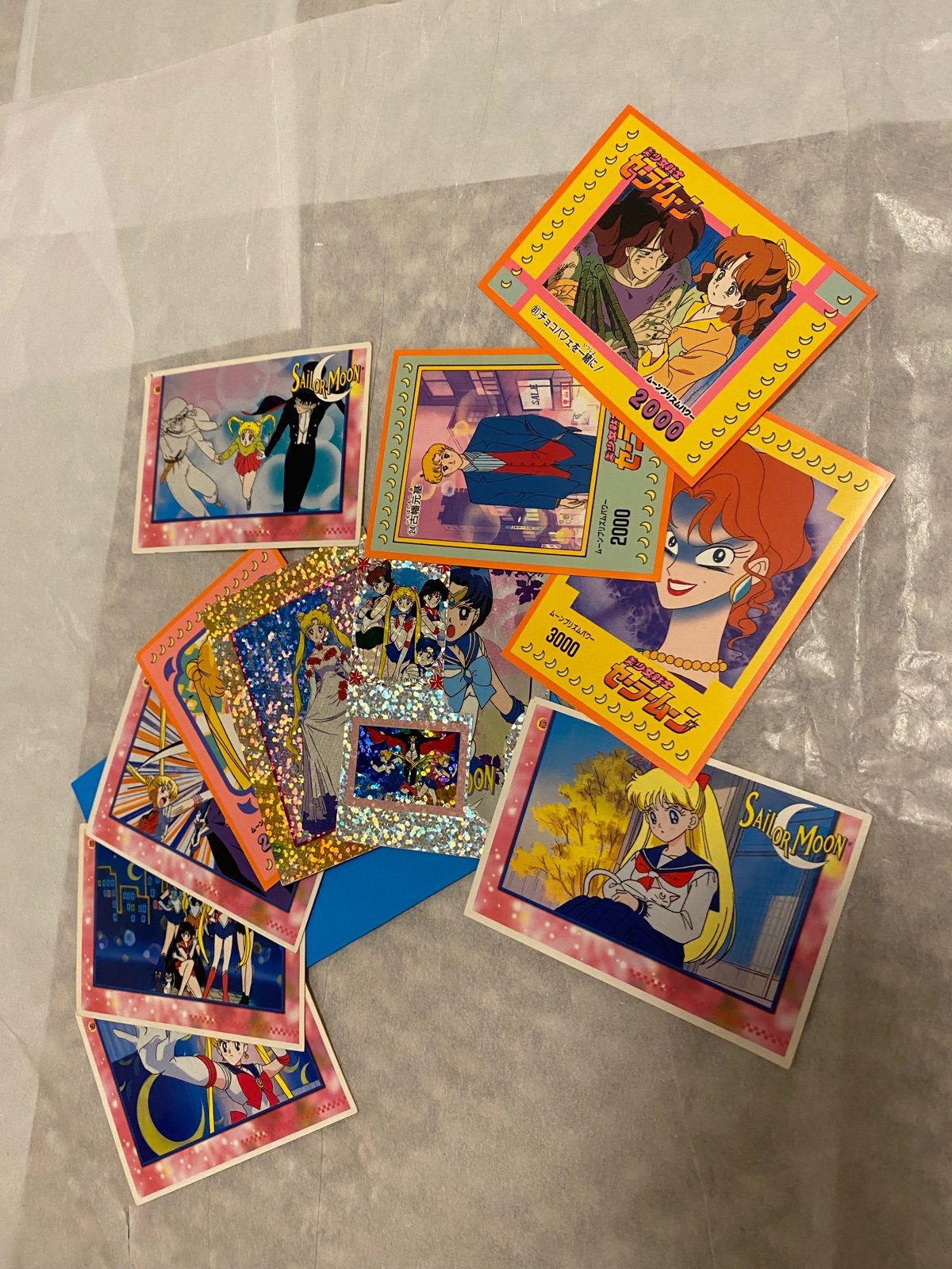 Envelope with Vintage Sailor Moon Trading Stickers/Cards