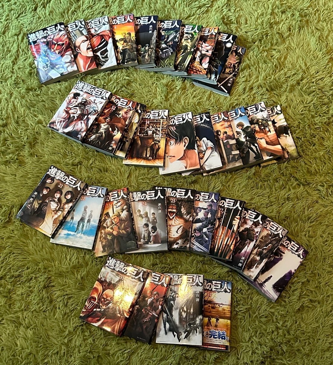 Attack on Titan Vol.1-34 Manga set (JAPANESE VERSION)