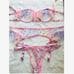 Tie Dye Star Ruffle Tie Dye Sexy Thongs & V-Strings Lingerie Set L1
