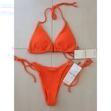 Quatre S/M String Bikini Set Swimsuit Ribbed Padded Triangle Swimwear