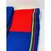 hand knit wool blanket red green blue ye
